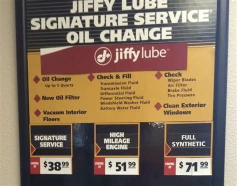 99), Gearbox fluid change (44. . Jiffy lube oil change cost